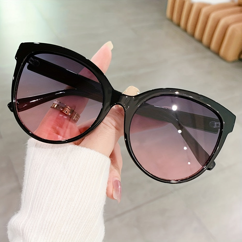 Oversized Cat Eye Fashion Glasses for Women - Y2K Jelly Green Fashion Oval Shades with Anti-Reflective Lenses, Luxury Holiday Accessories & Glasses Bag