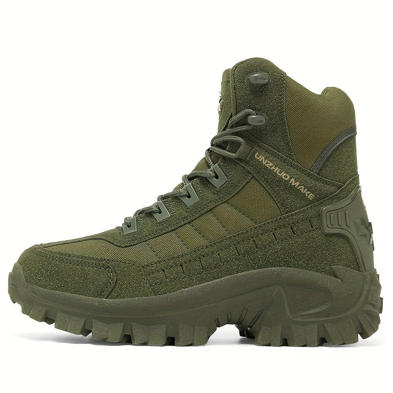 [Hiking Boots] Men's High-Top Hiking Boots - Durable, Non-Slip, Lace-Up - Outdoor Adventures & Sports