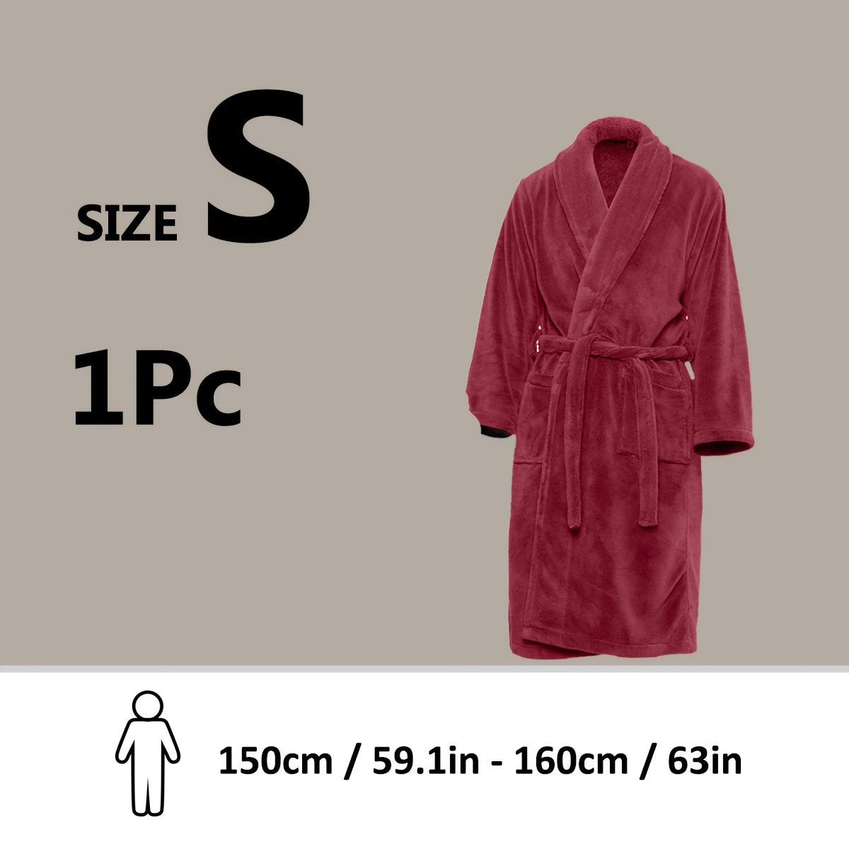 Unisex Extra Warm Coral Fleece Bathrobe Mens and Women Adult Robes for Your Bathroom Bedroom Shawl Collar Robes