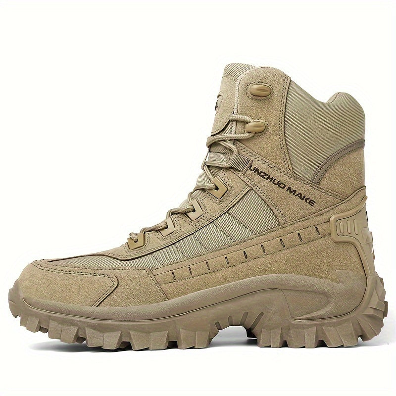 [Hiking Boots] Men's High-Top Hiking Boots - Durable, Non-Slip, Lace-Up - Outdoor Adventures & Sports