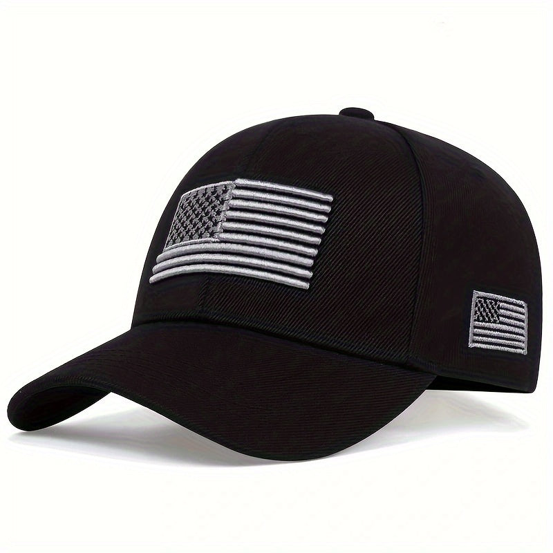 1pc Men's American Flag Baseball Cap, Adjustable Casual Hat For Spring/Autumn/Spring