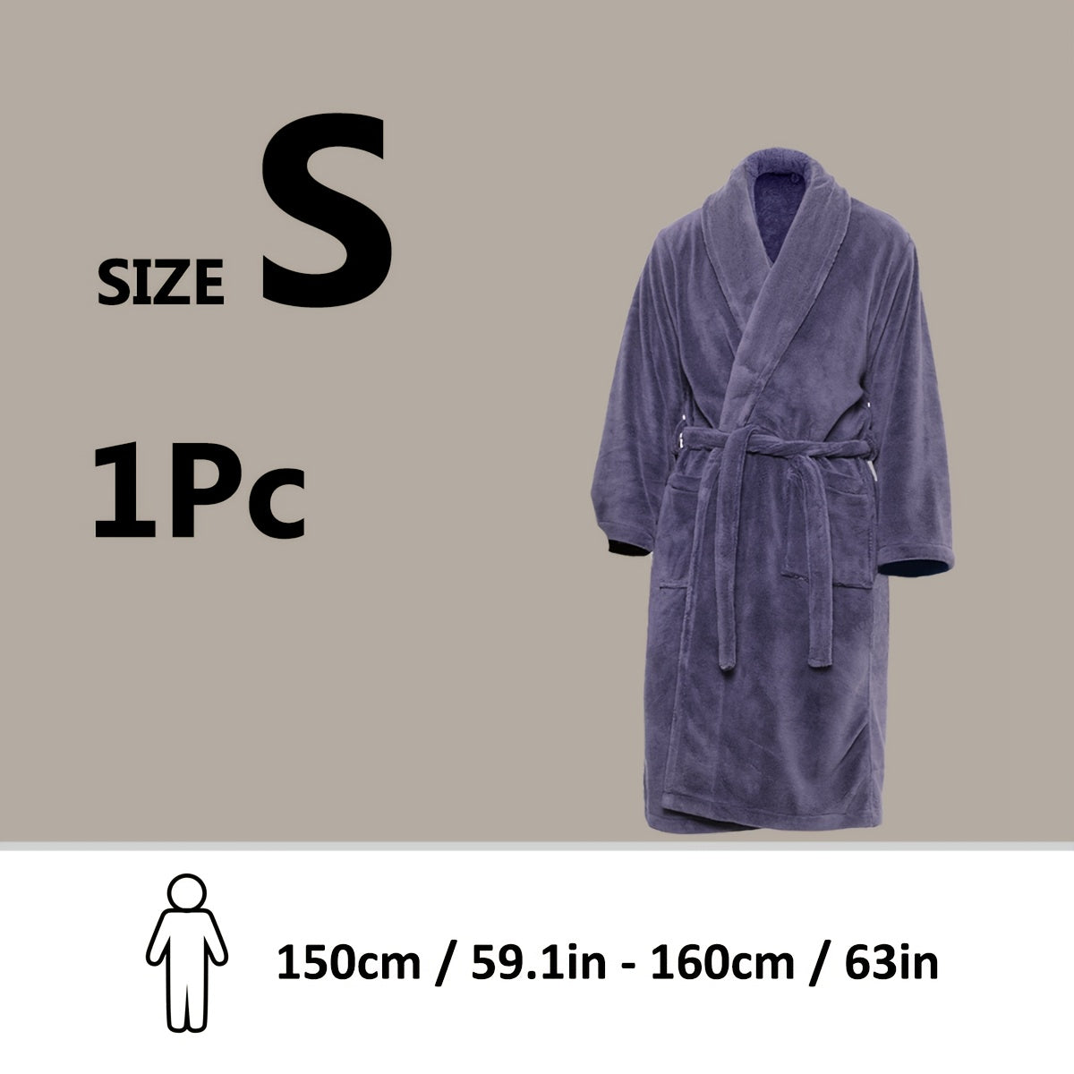 Unisex Extra Warm Coral Fleece Bathrobe Mens and Women Adult Robes for Your Bathroom Bedroom Shawl Collar Robes