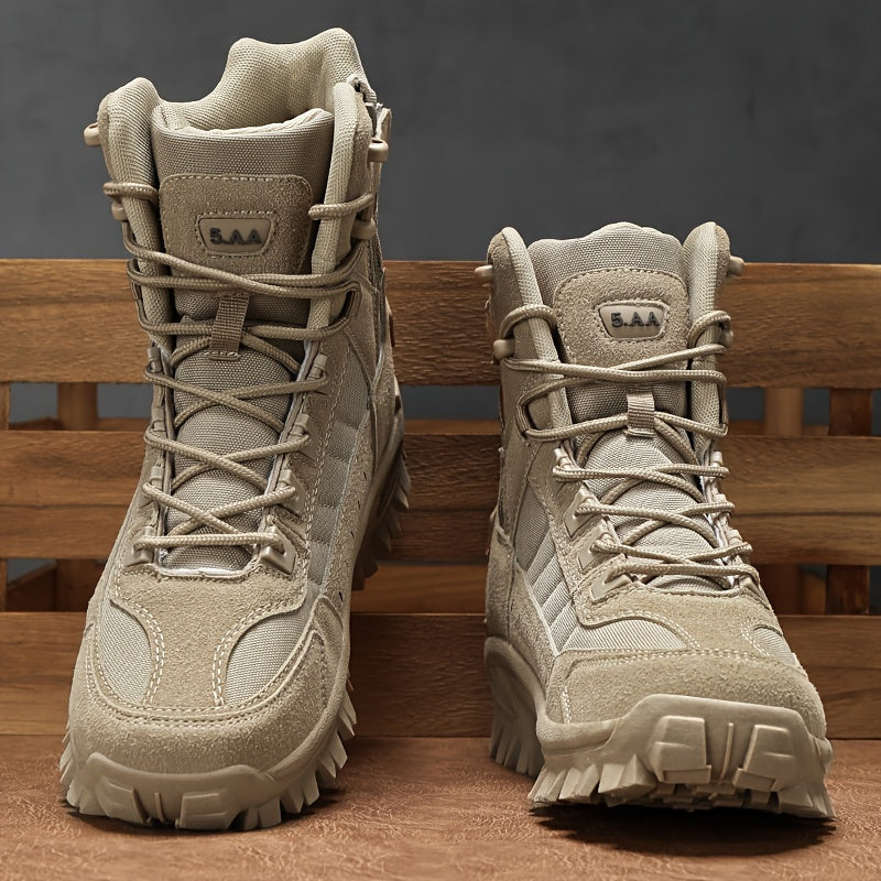 Men's Boots, Outdoor Lace-up Walking Hiking Shoes, Rugged Style Shoes