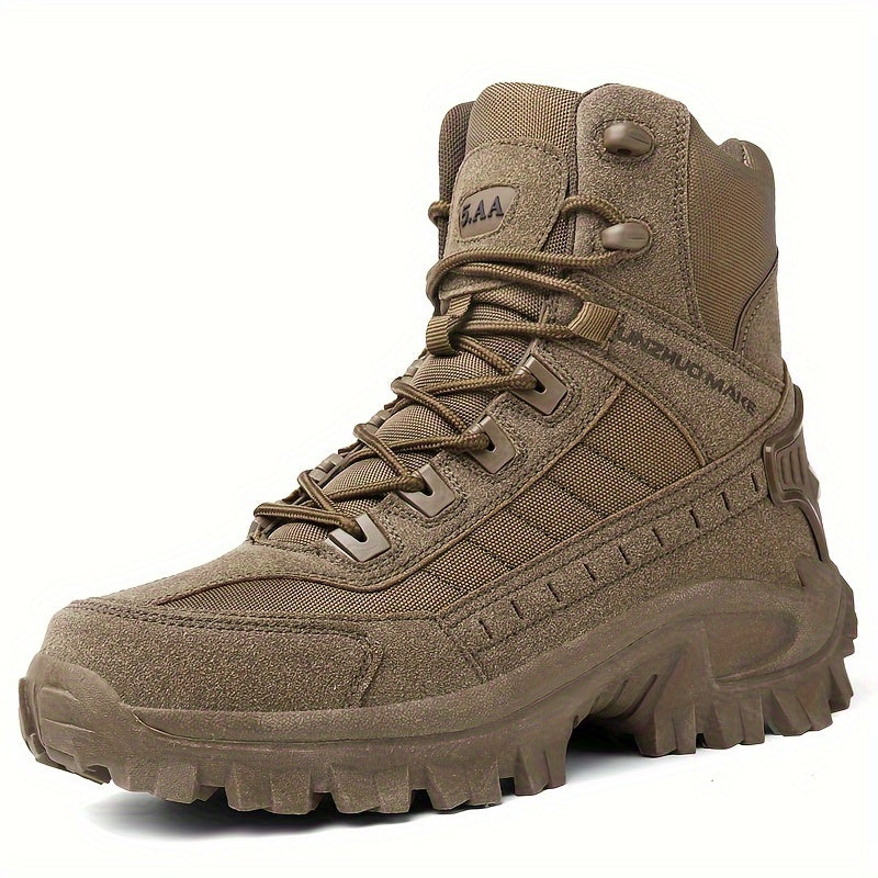 [Hiking Boots] Men's High-Top Hiking Boots - Durable, Non-Slip, Lace-Up - Outdoor Adventures & Sports