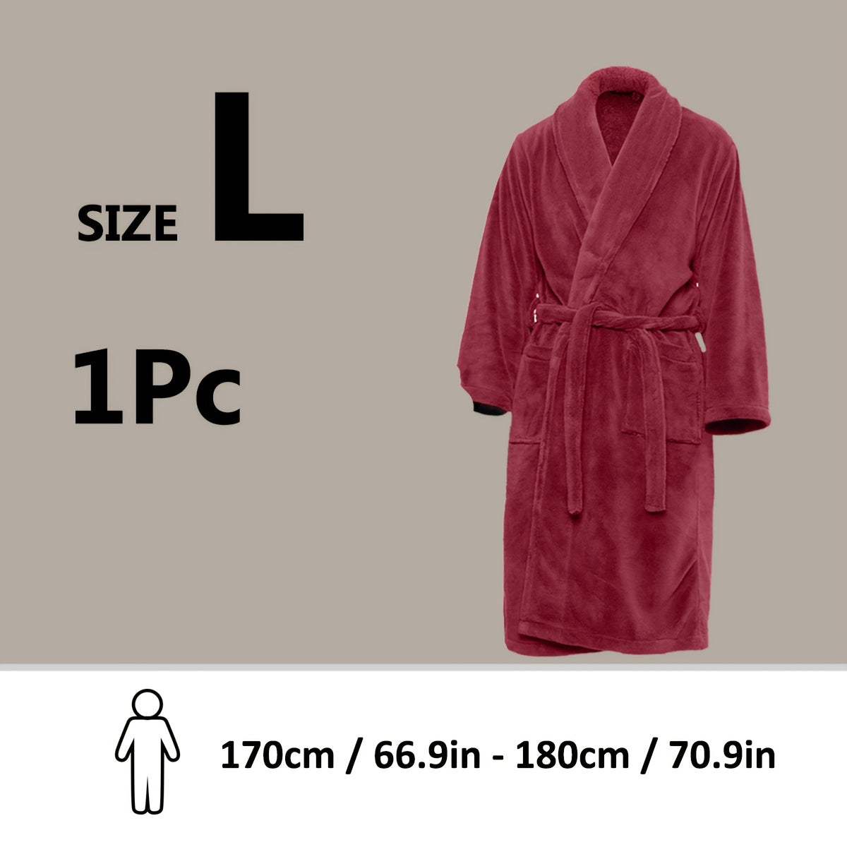 Unisex Extra Warm Coral Fleece Bathrobe Mens and Women Adult Robes for Your Bathroom Bedroom Shawl Collar Robes