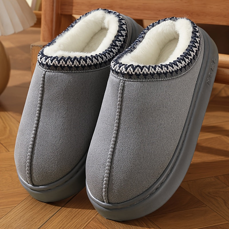 Women's comfortable fleece lined slippers, soft soles winter warm indoor and outdoor shoes, elegant indoor/outdoor winter shoes, affordable and inexpensive items for men and women, home shoes for couples