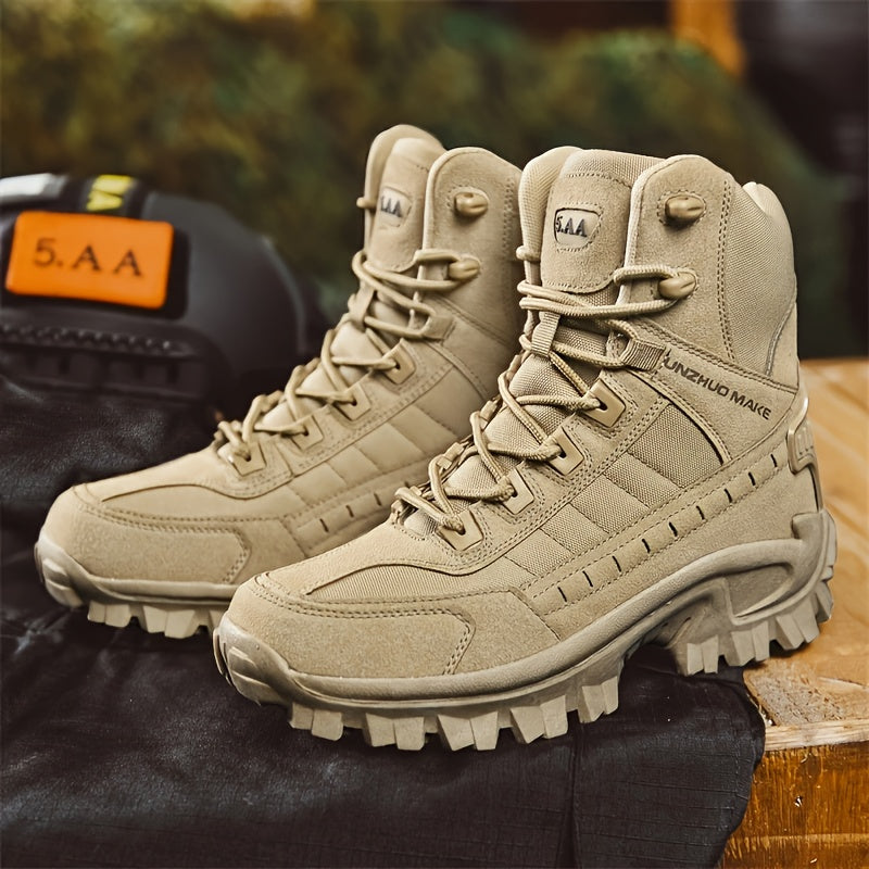 [Hiking Boots] Men's High-Top Hiking Boots - Durable, Non-Slip, Lace-Up - Outdoor Adventures & Sports