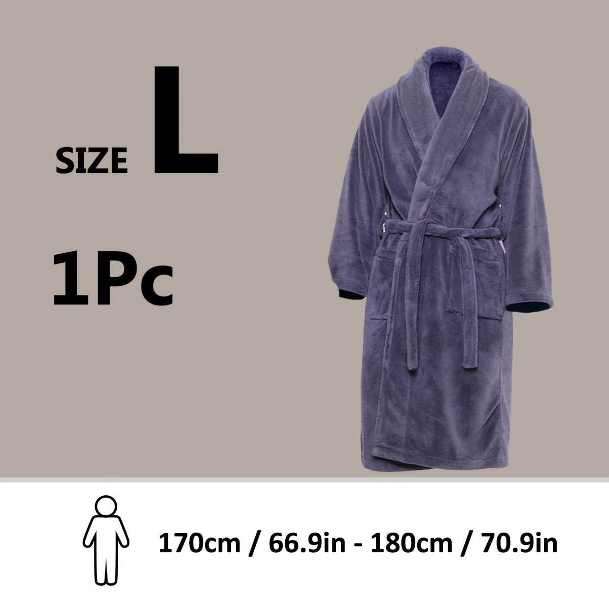 Unisex Extra Warm Coral Fleece Bathrobe Mens and Women Adult Robes for Your Bathroom Bedroom Shawl Collar Robes