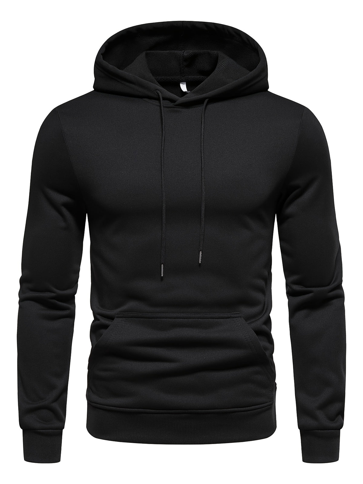 Men's Long Sleeve Solid Hoodies Street Casual Sports And Fashionable With Kangaroo Pocket Sweatshirt, Suitable For Outdoor Sports, For Autumn And Winter, Fashionable And Versatile