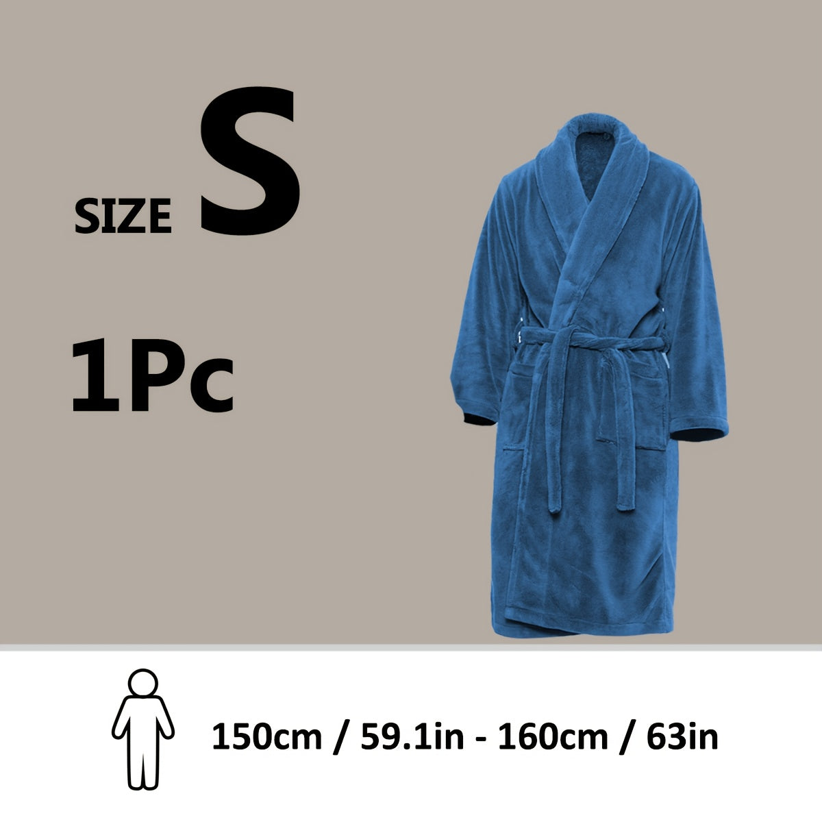 Unisex Extra Warm Coral Fleece Bathrobe Mens and Women Adult Robes for Your Bathroom Bedroom Shawl Collar Robes