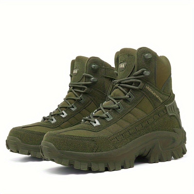 [Hiking Boots] Men's High-Top Hiking Boots - Durable, Non-Slip, Lace-Up - Outdoor Adventures & Sports