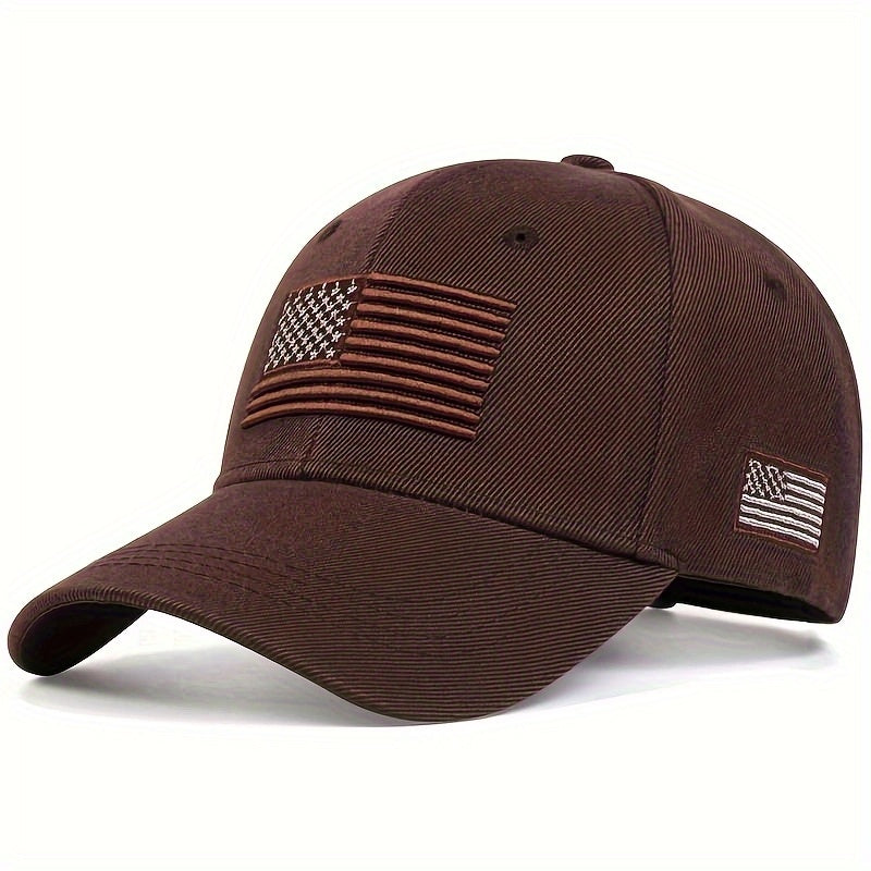 1pc Men's American Flag Baseball Cap, Adjustable Casual Hat For Spring/Autumn/Spring