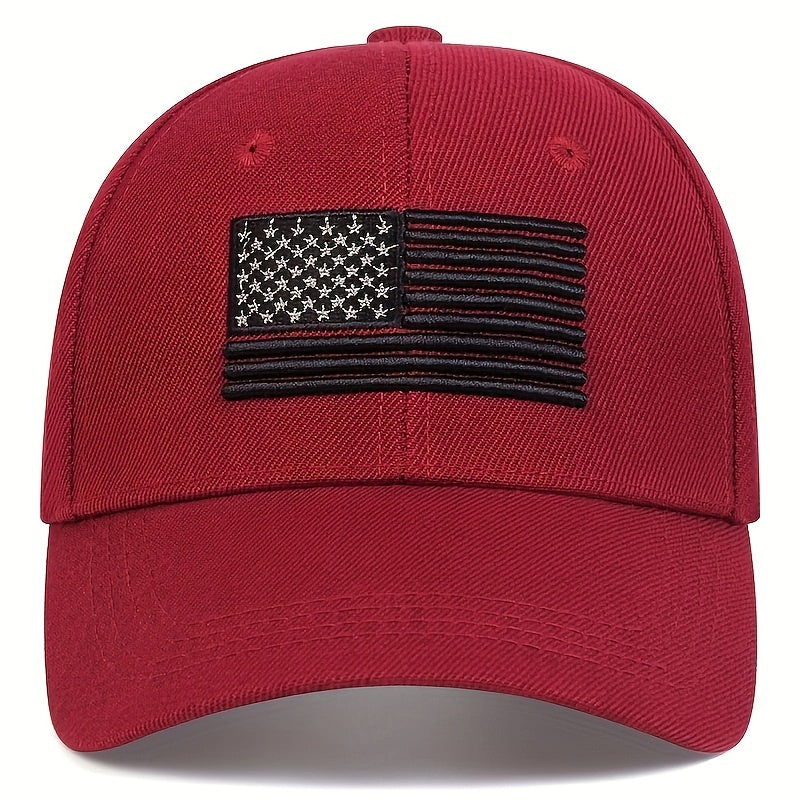 1pc Men's American Flag Baseball Cap, Adjustable Casual Hat For Spring/Autumn/Spring